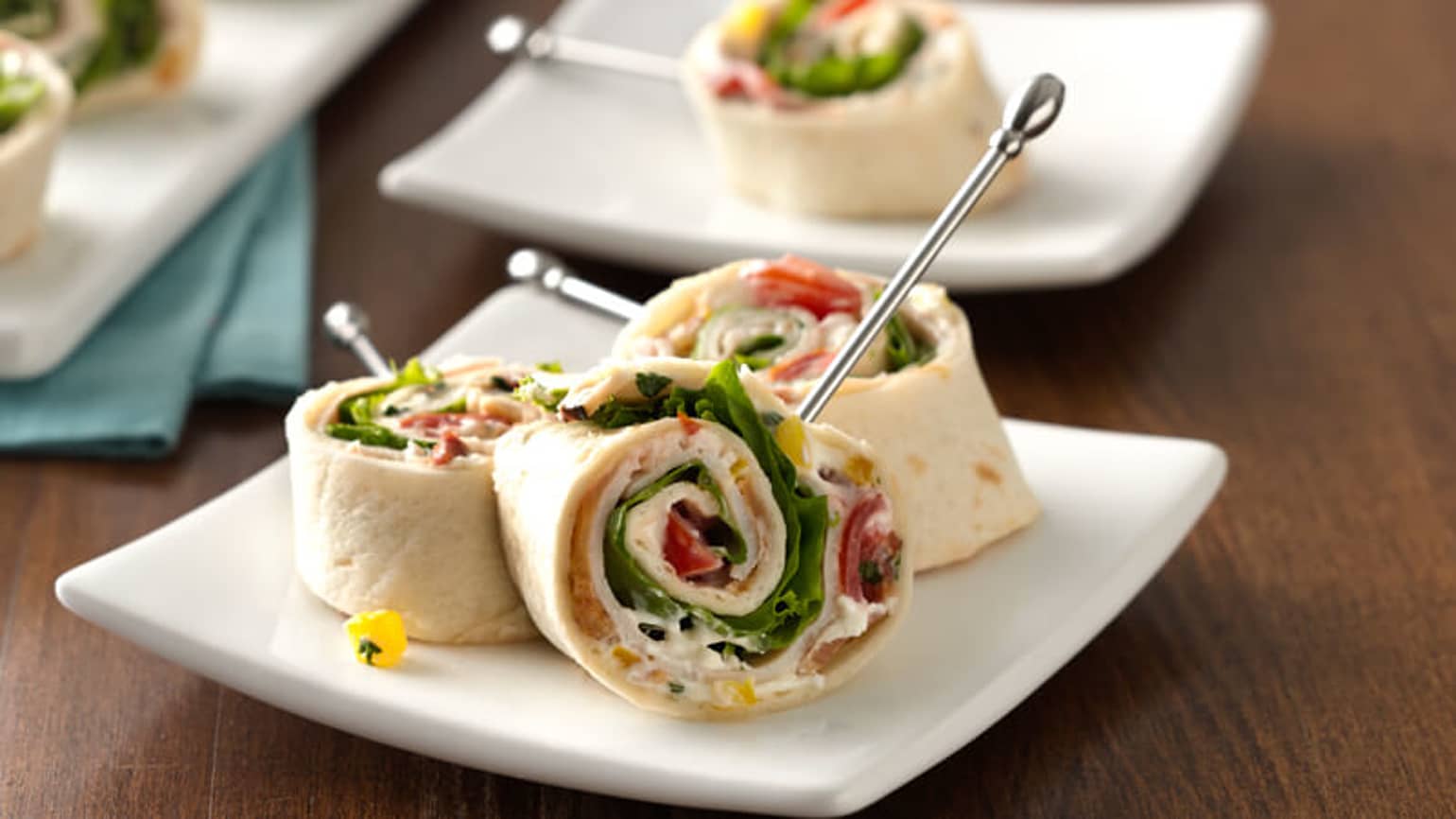 Turkey Club Tortilla Roll-Ups